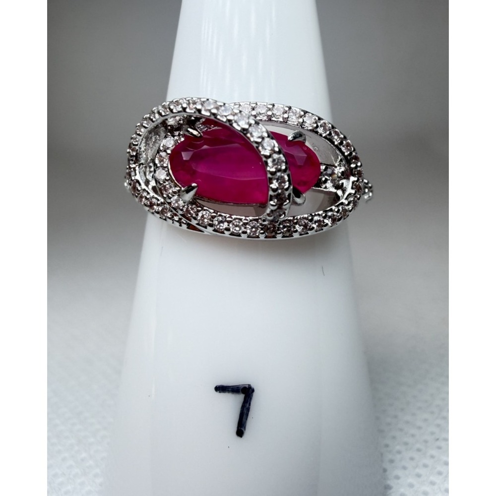 Size 7 Bomb Party Ring - RG66453 Wrapped Then Unwrapped - Pink Sapphire